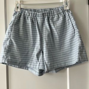 John Galt light blue plaid flannel shorts, very good condition.  One size